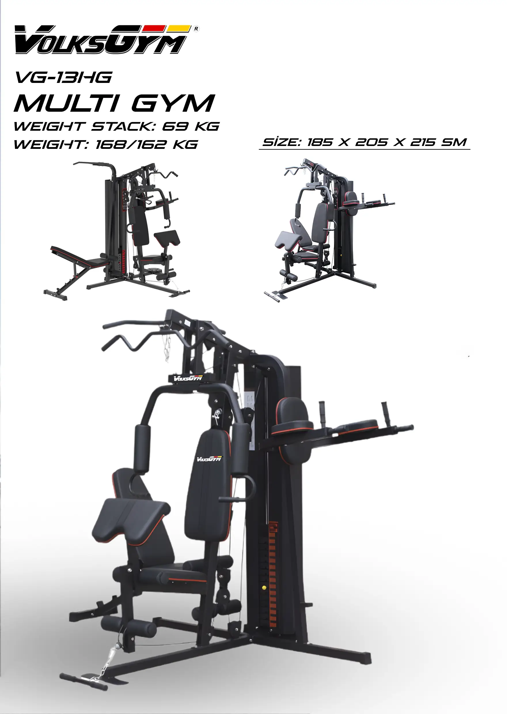 Volks Gym VG-13HG Çoxfunksiyalı Trenajor Multi Gym - Image 7