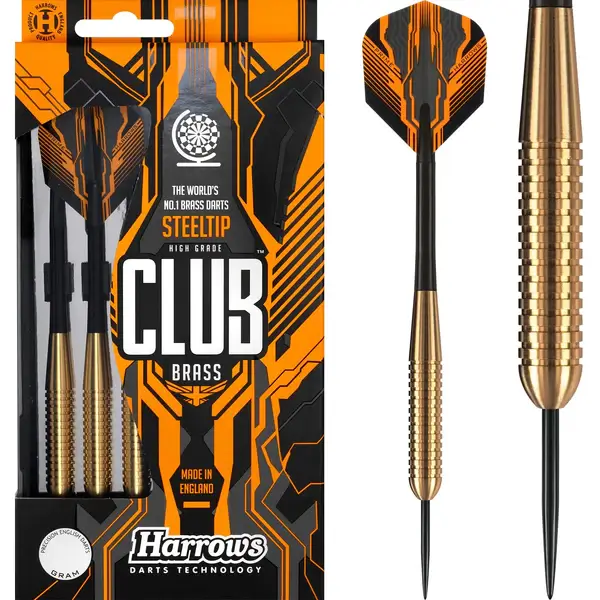 Harrows Club Brass Knurled Steel Tip Darts - 18gm