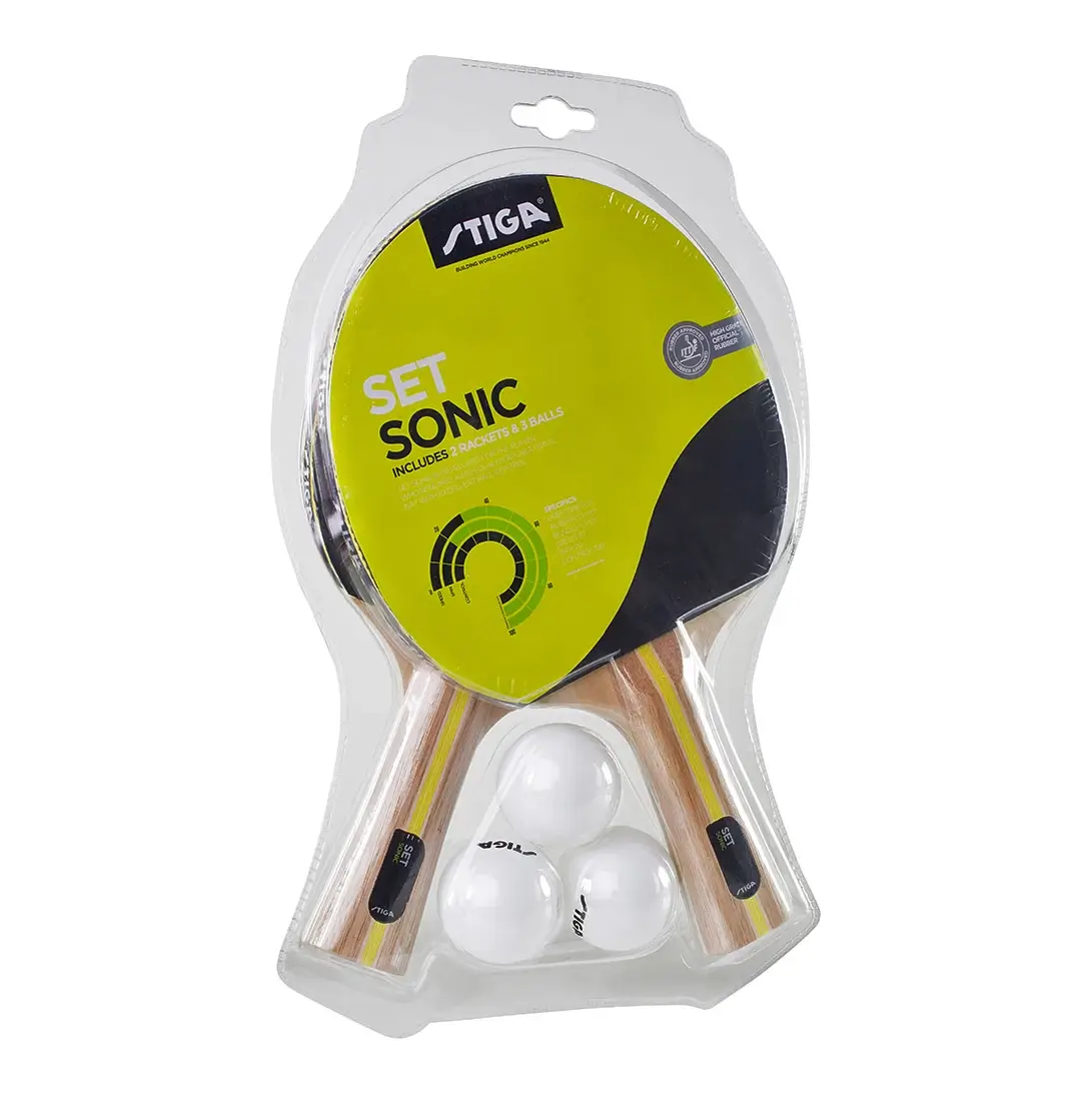 Set Ping Pong STIGA Sonic - 2 Racchette E Palline, Rosso/Nero, Ideale Per Principianti E Divertimento - Foto 8