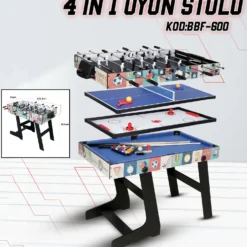 4 in 1 Multifunctional Table Folding Table Football Pool Table Hockey Table Tennis Masa Oyunu