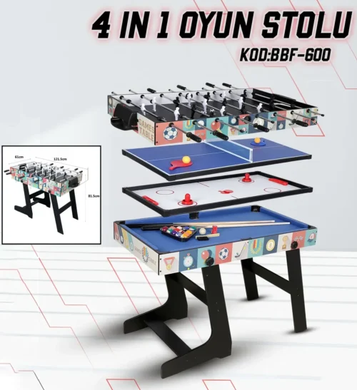4 in 1 Multifunctional Table Folding Table Football Pool Table Hockey Table Tennis Masa Oyunu