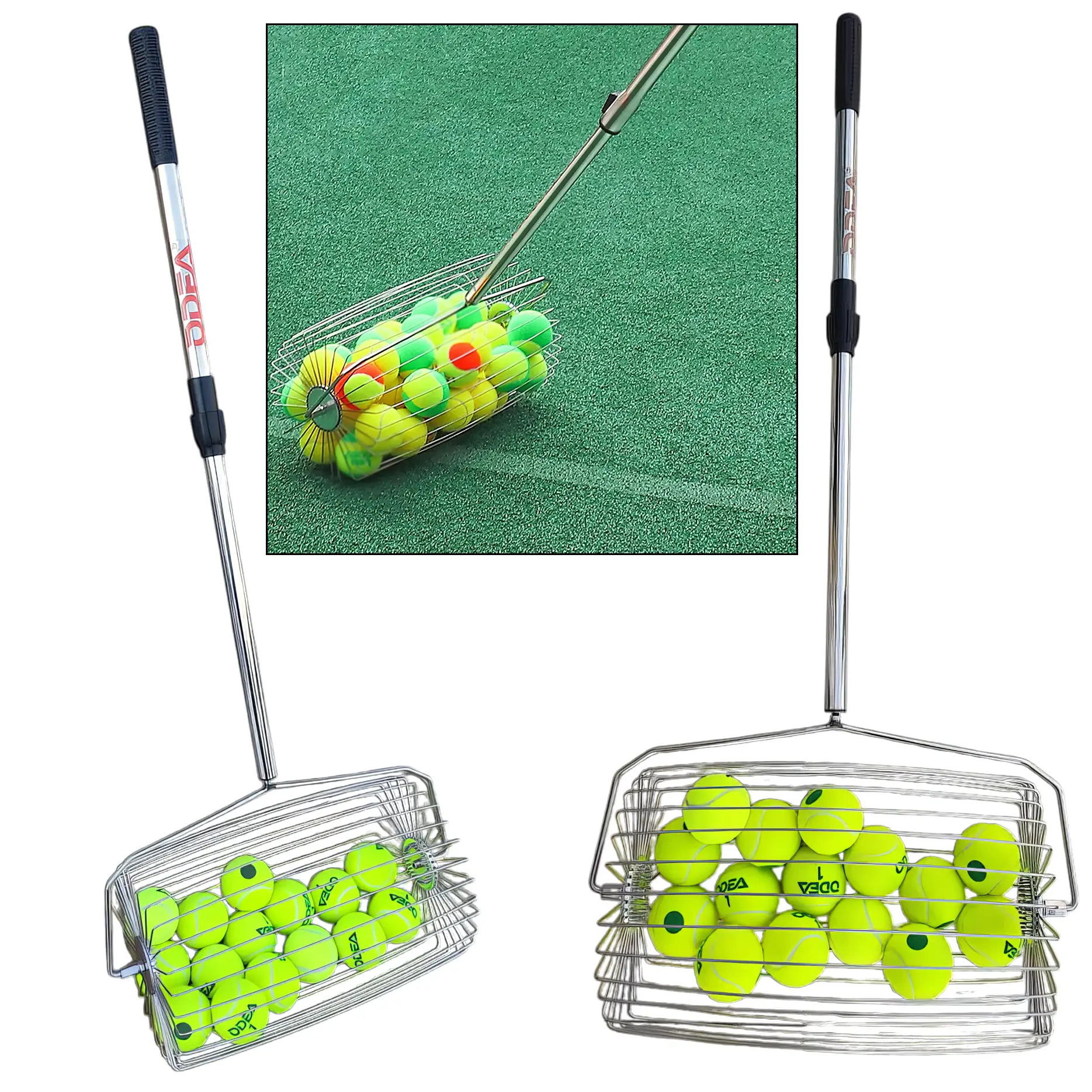 Odea Tennis Ball Collector Roller Sturdy Adjustable Pickleball Picker