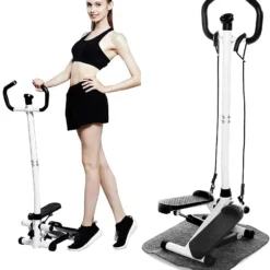 Step Machine with Handles Adjustable Twister Stepper with Handle Bar 2 in 1