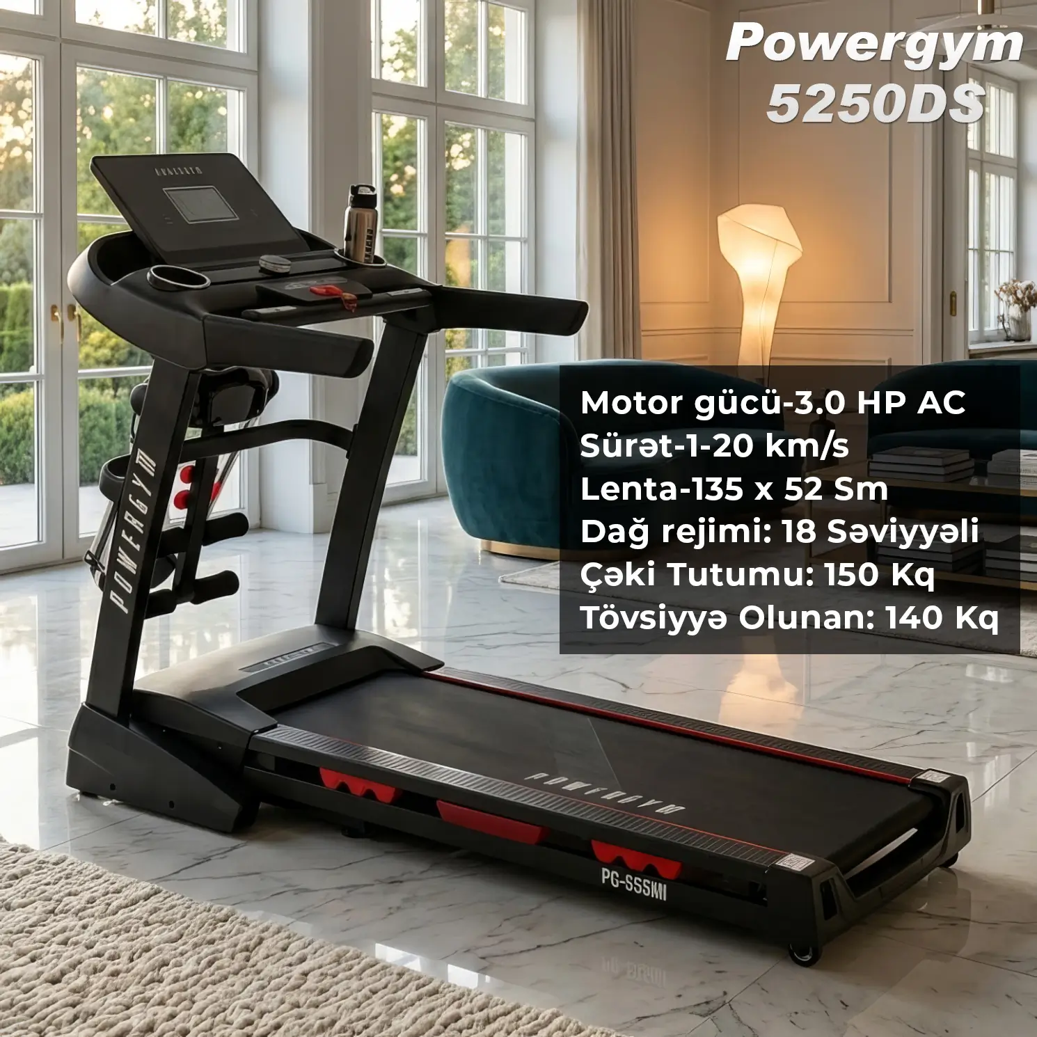 Powergym 5250DS Treadmill Qaçış Trenajoru (Беговой)