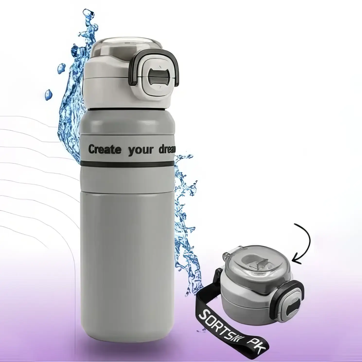 Create Your Dreams Water Bottle Metal Su Qabı - Image 2