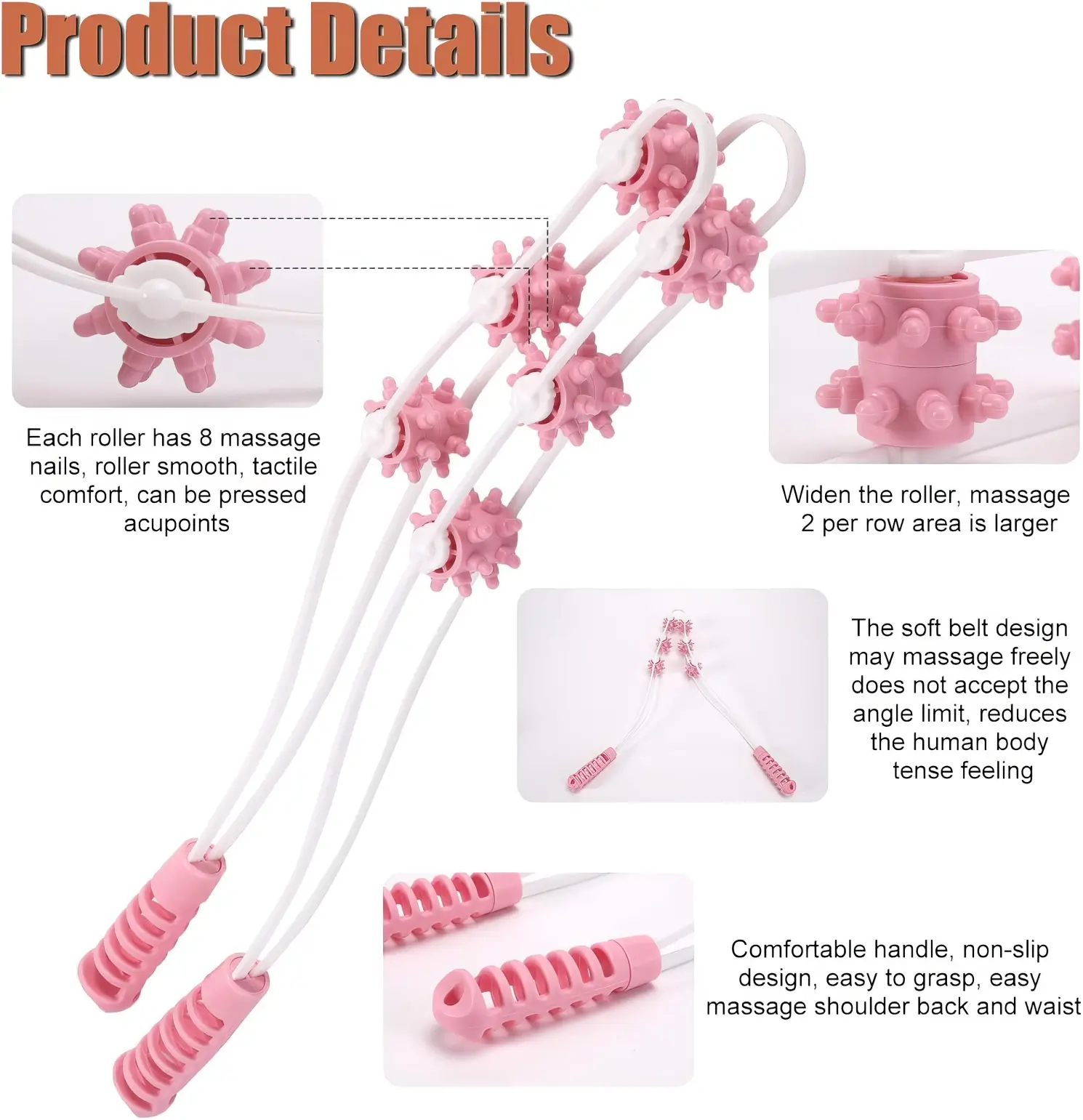 Pull Back Strip Massager Manual Back Massage Roller Masaj Aləti - Image 3