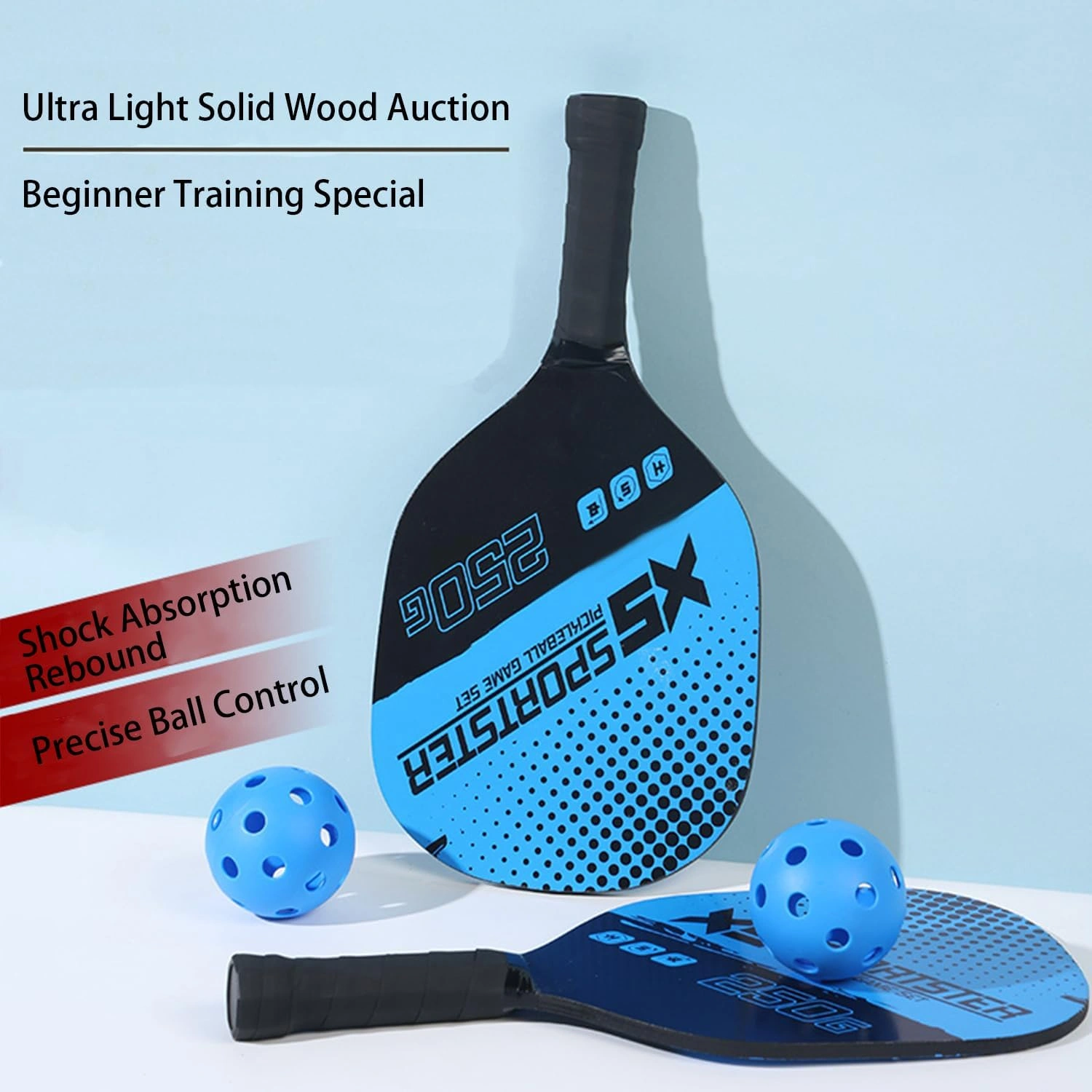 XS Sporter Pickleball Paddle Game Set Wooden - Image 8