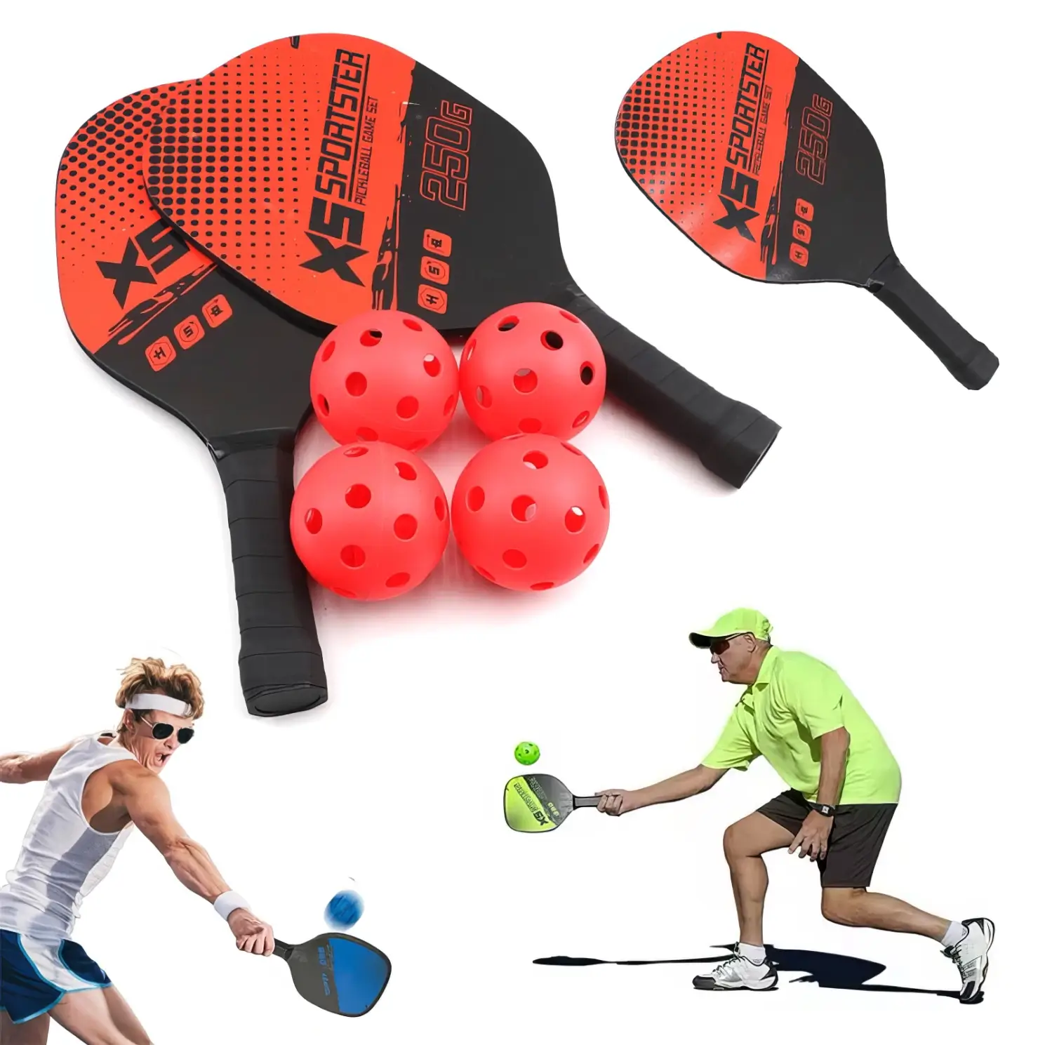 XS Sporter Pickleball Paddle Game Set Wooden - Image 3