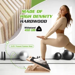 Adjustable Slant Board for Calf Stretching - Portable Wooden