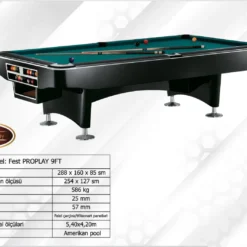 Fest Proplay 9 FT Amerikan Bilyard Masası Billiard Pool (Бильярдный Стол)
