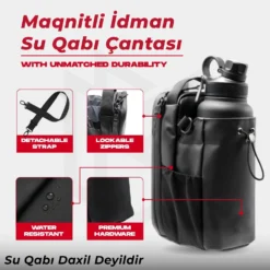 Maqnitli İdman Su Qabı Çantası Sling Bottle with Magnetic Attachment
