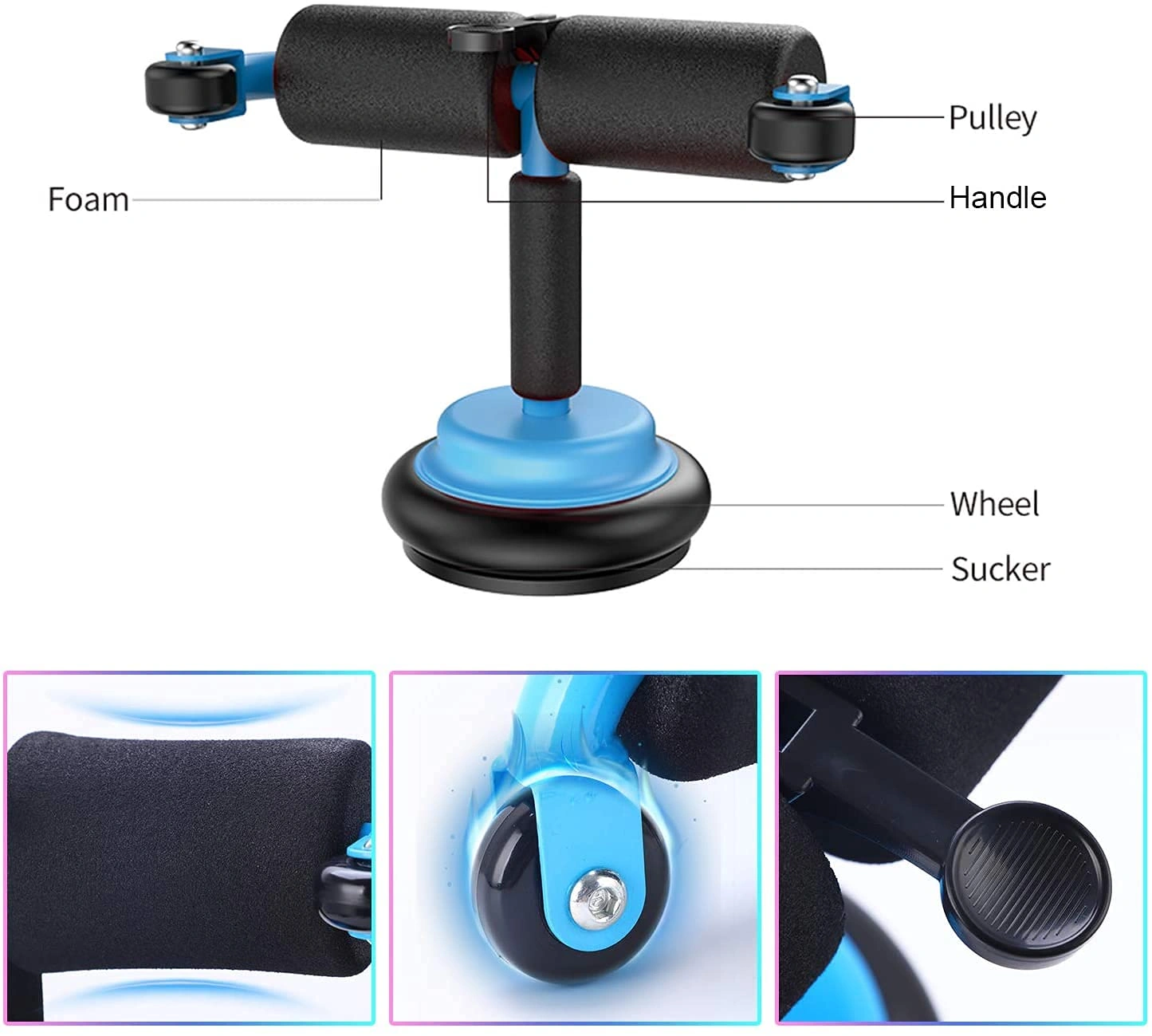 Abhsant Fitness Sit-up Aid - Multifunctional Abdominal Muscle Wheel Push-up Stand - Image 2