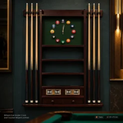Billiard Cue Holder Clock and Counter Bilyard Lövhəsi
