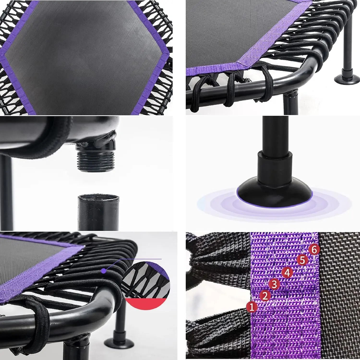 Fitness Trampoline with Adjustable Handle Exercise Bouncer - Image 2