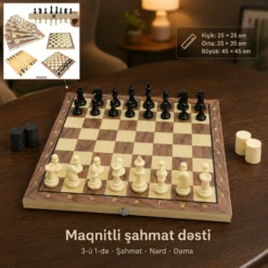 Magnetspel Chess Maqnitli Şahmat, Şaşki və Nərd Oyunu