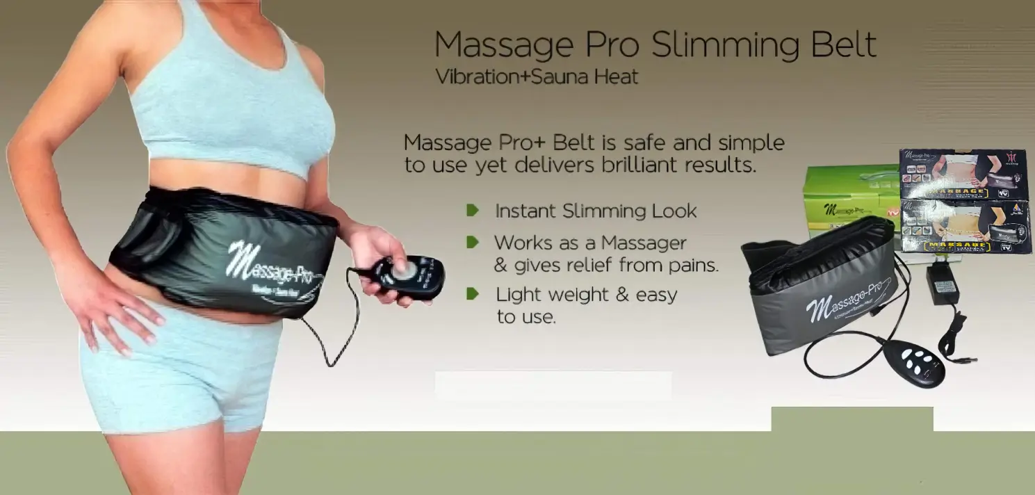 Massage Pro Slimming Belt With 5 Speed Vibration & Sauna Heat Weight Loss Body Wrap - Image 2