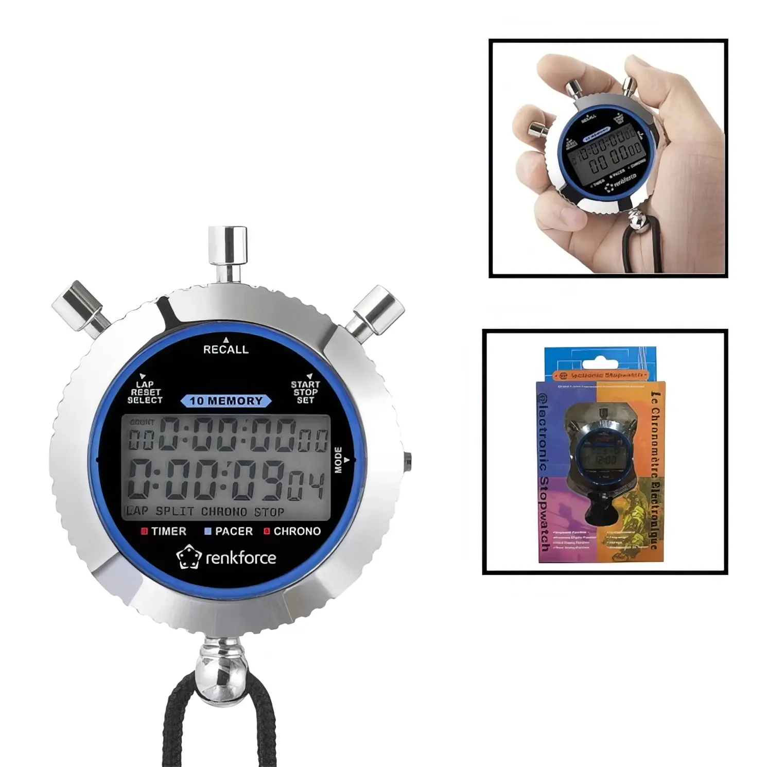Renkforce RF-SW-200 Digital Stopwatch Nikel Saniyəölçən