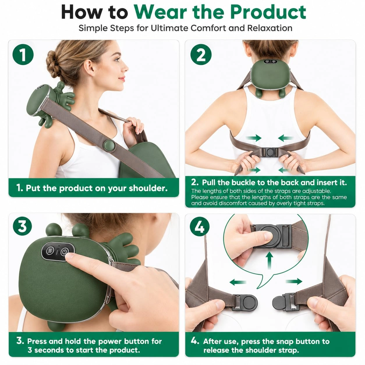 Turtle Shaped Neck & Shoulder Bionic Heated Massager Masaj Aləti - Image 9