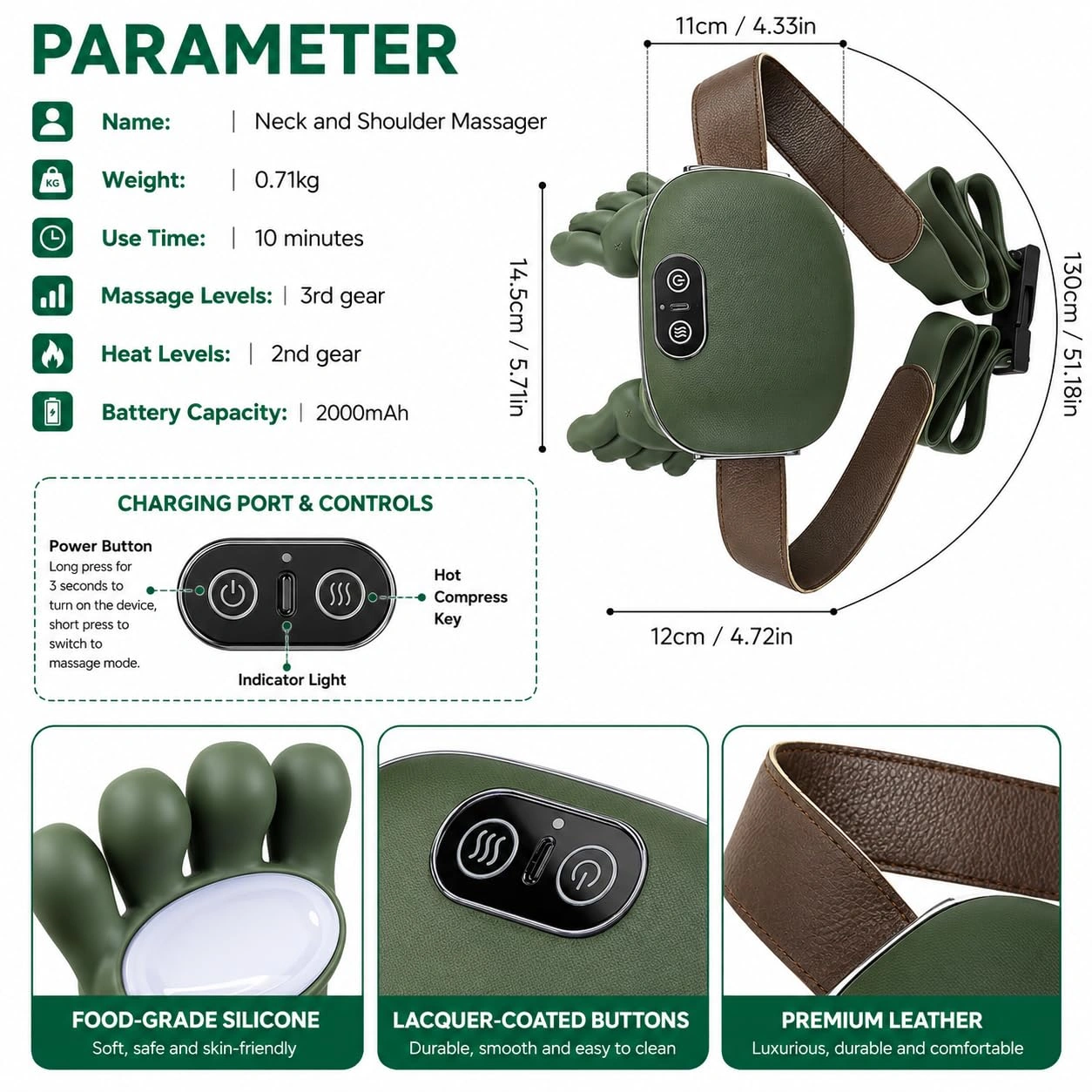 Turtle Shaped Neck & Shoulder Bionic Heated Massager Masaj Aləti - Image 5