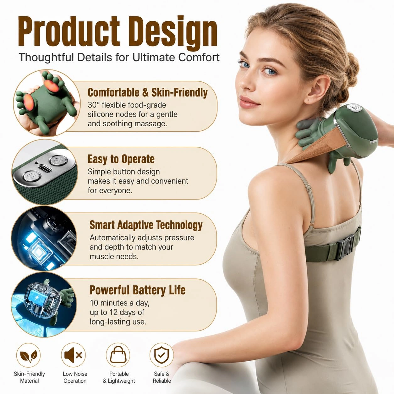 Turtle Shaped Neck & Shoulder Bionic Heated Massager Masaj Aləti - Image 4