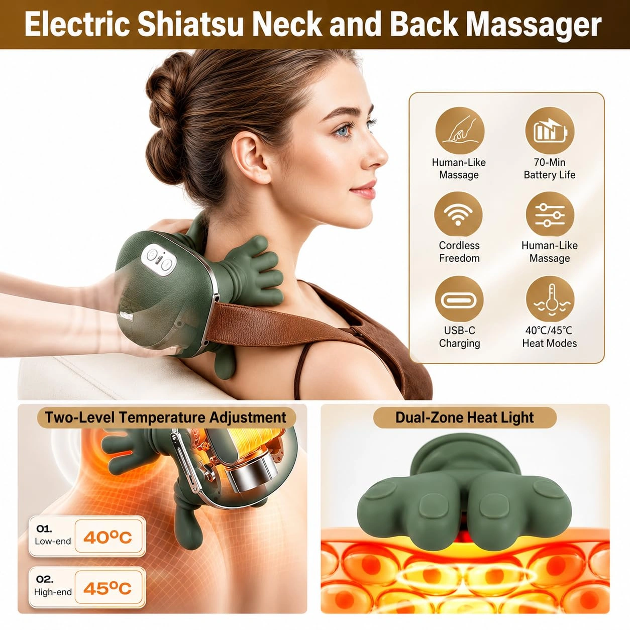 Turtle Shaped Neck & Shoulder Bionic Heated Massager Masaj Aləti - Image 2