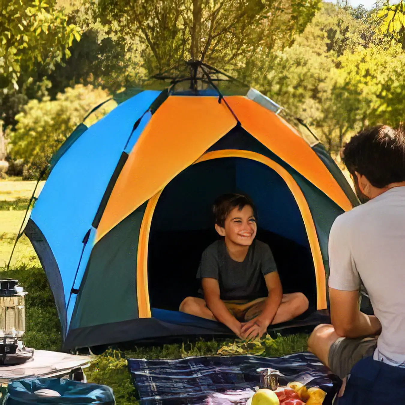 Colorfull Automatic 6 Person Tent 6 Nəfərlik Kamp Çadırı