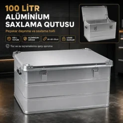 100 Litre Aluminium Storage Box Peşəkar Daşınma və Saxlama Qutusu