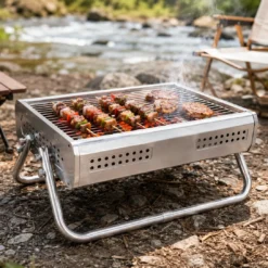 Portable Charcoal BBQ Grill with Handle 43 x 30 Sm