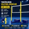 Adjustable Portable Badminton Rack Badminton Tennis Volleyball Tənzimlənən Hündürlüklü Voleybol Dirəkləri