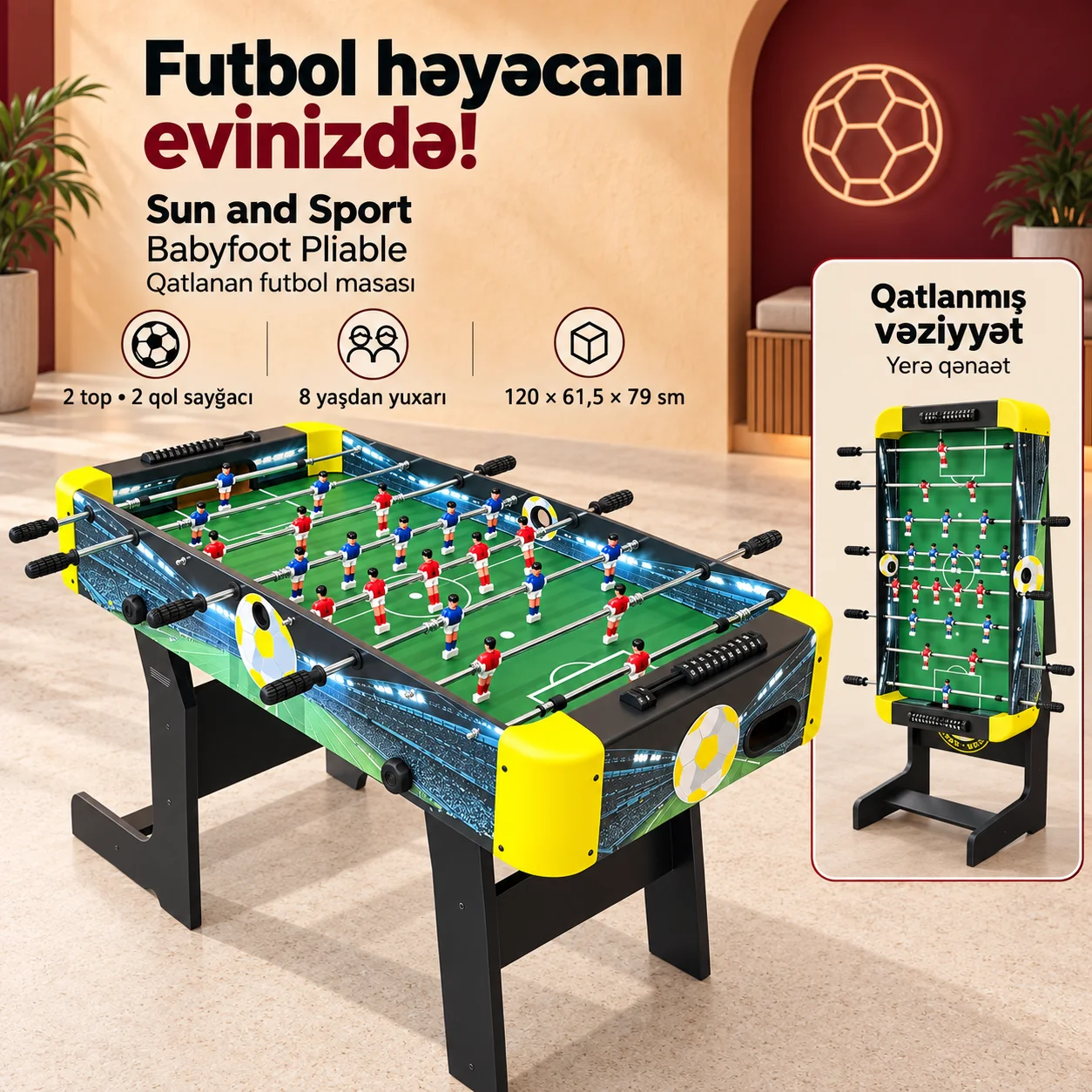 Babyfoot Pliable Futbol Masası Foosball (Soccer Table)