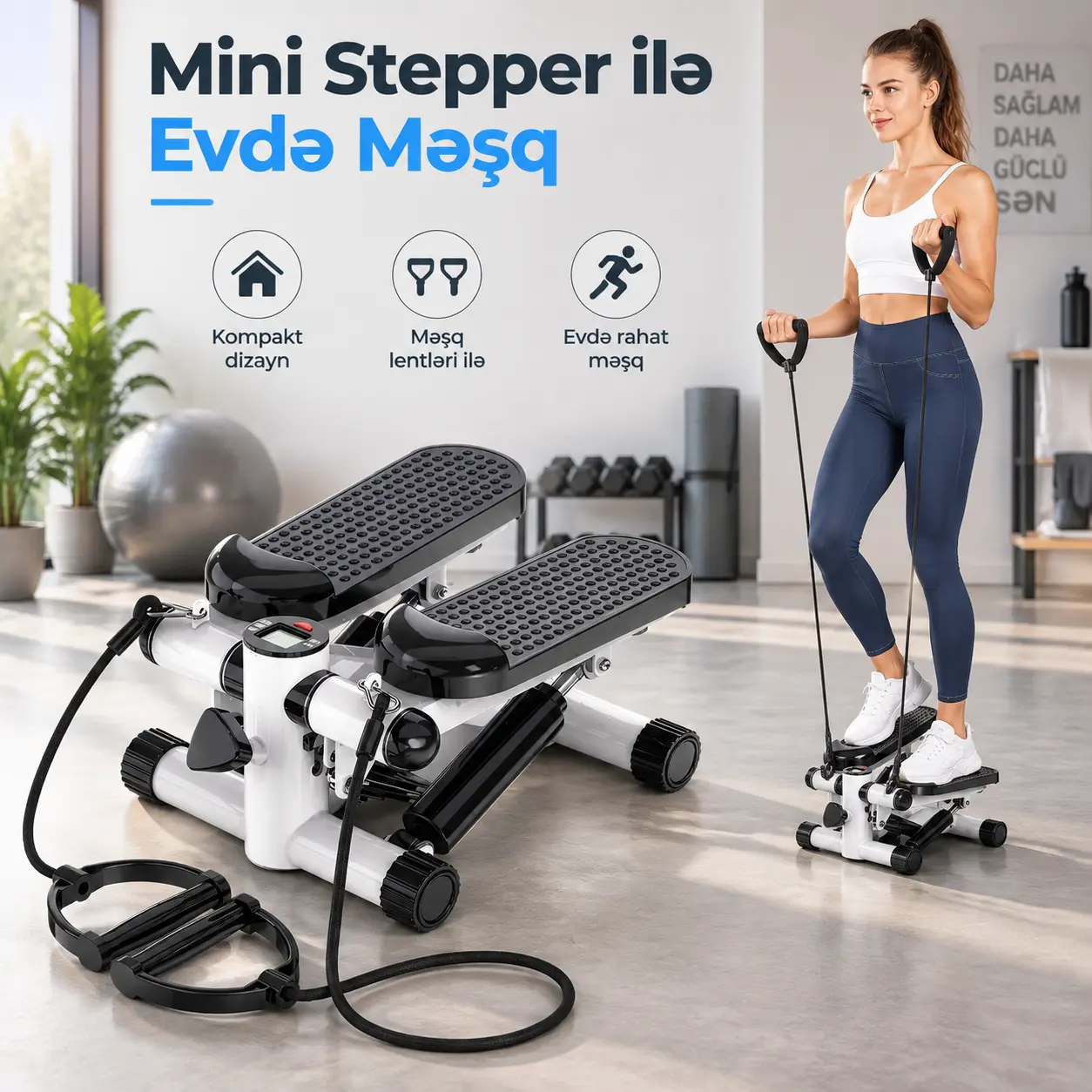 Exercise Stepper Mini Stepper with Bants