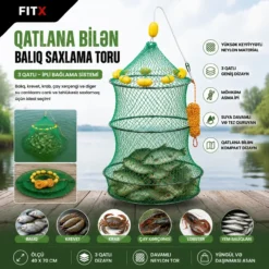 Fish Catching Net Fishing Basket Fishing Mesh Basket Nylon Light Crab Net Qatlana Bilən Balıq Saxlama Toru