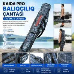 Kaida Pro 130 cm 3 Layers Fishing Bag Balıqçılıq Çantası
