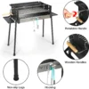 Large Charcoal BBQ Grill With Offset Smoker - Portable and Adjustable - Image 3