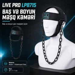 Live Pro LP8715 HEAD NECK STRENGTH TRAINING Baş Boyun Zəncirli Ağırlıq Qaldırma Kəməri