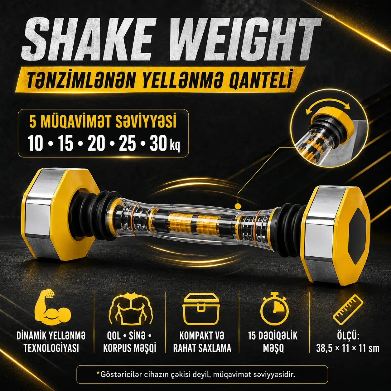 Shake Weight Adjustable Dumbbell Qantel