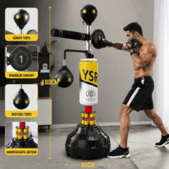 Standing Boxing Sandbag dodge Speed Ball Boxing Punching Bag with Rotating Stick Target Boks Kisəsi 2