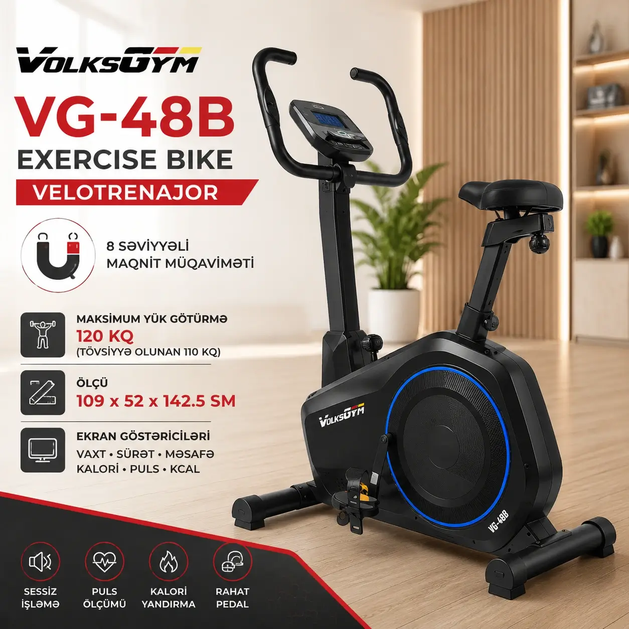 Volksgym VG-48B Exercise Bike Velotrenajor