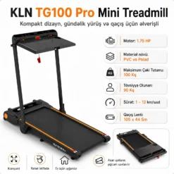 KLN TG100 Pro Mini Treadmill Qaçış Trenajoru (Беговой)