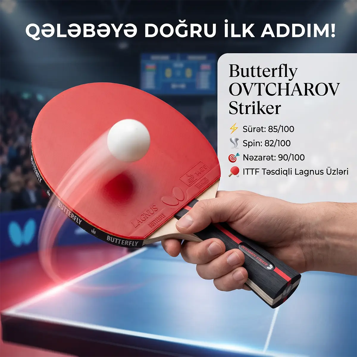 Butterfly OVTCHAROV Striker Stolüstü Tennis Raketi