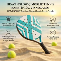 HEAVENGLOW Teardrop-Shaped Plastic Beach Tennis Paddle