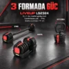 Live Up LS3224 Dumbbell Set Tənzimlənən Qantel tanq Gira Dəsti