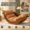Banana Rocking Chair Simple Solid Wood Recliner Yellənən Kreslo