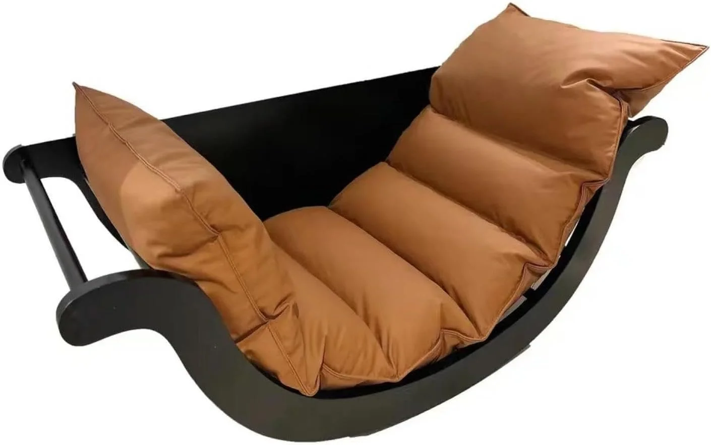 Banana Rocking Chair Simple Solid Wood Recliner Yellənən Kreslo - Image 7