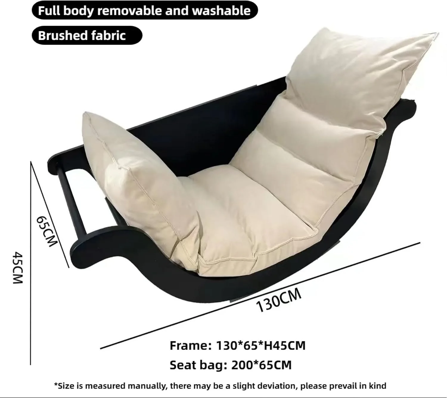 Banana Rocking Chair Simple Solid Wood Recliner Yellənən Kreslo - Image 5