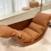 Banana Rocking Chair Simple Solid Wood Recliner Yellənən Kreslo - Image 2