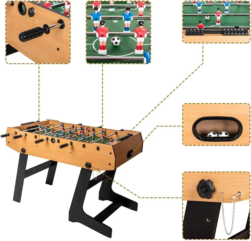 HLC 4 FT Qatlanan Stolüstü Futbol Masası Foosball – Ailəvi Əyləncə üçün - Image 6